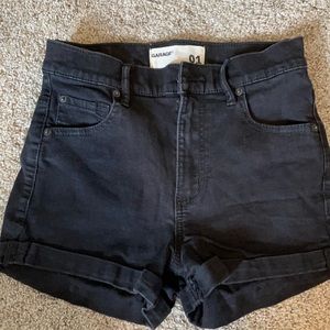 Black denim shorts